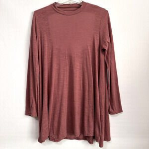 Free People FP Beach Elise Mini Tunic Dress S Long Sleeve Back Cut Out Trendy‎